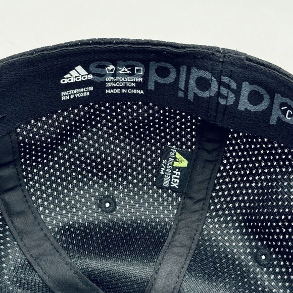 Adidas Climalite Hat Cap A-Flex Fit Size S / M Black White Gray Embroidered NWOT - Picture 5 of 6